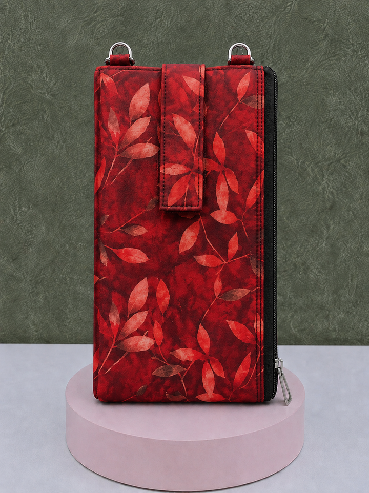 Wallet Cum Sling -Red Floral