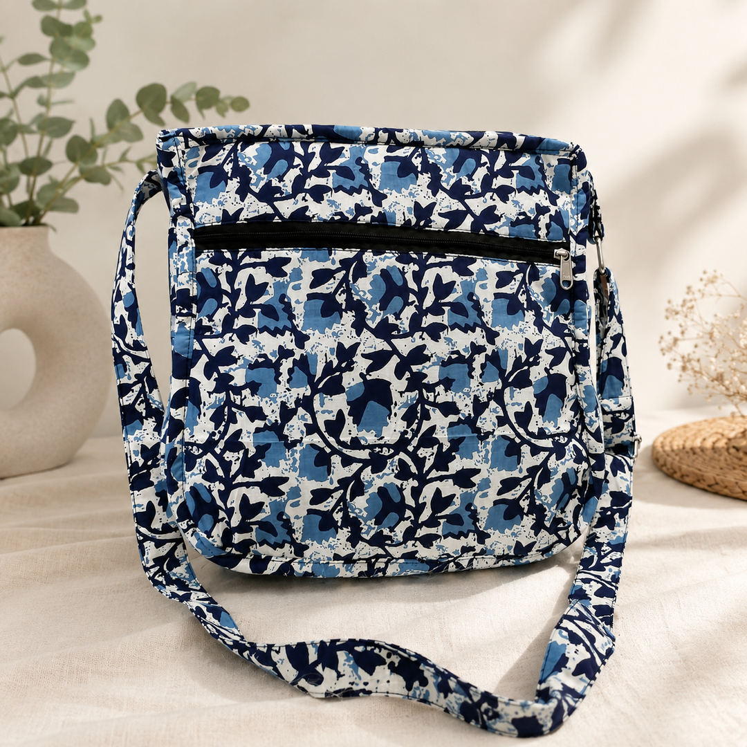 Xtra Sling bag blue floral batik