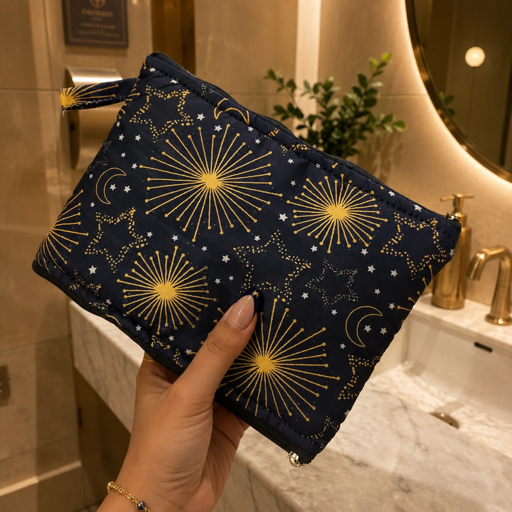 Wet and Dry Toiletry pouch - Darkest Navy Blue Cosmo