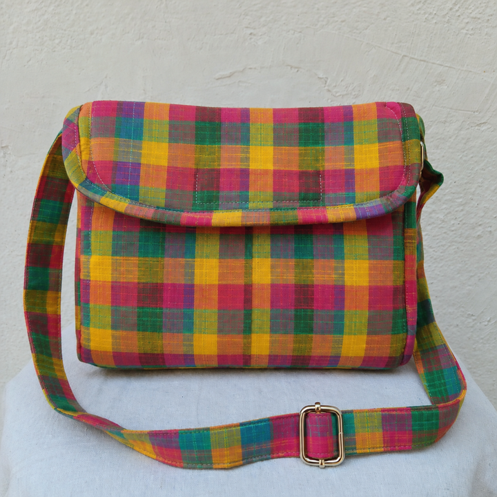 Multizipper Sling 4 Zips Madras Checks