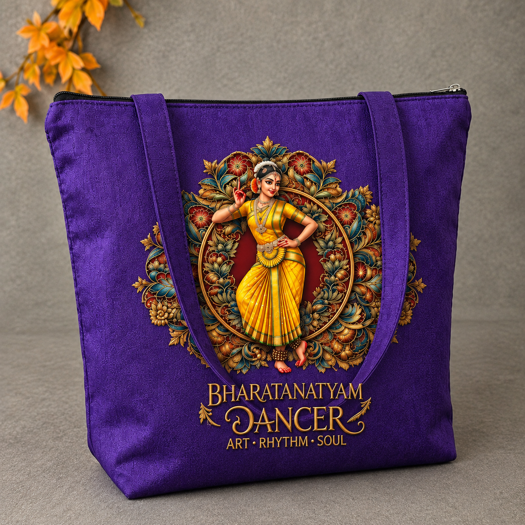 Bharatanathyam Dancer Tote - Violet