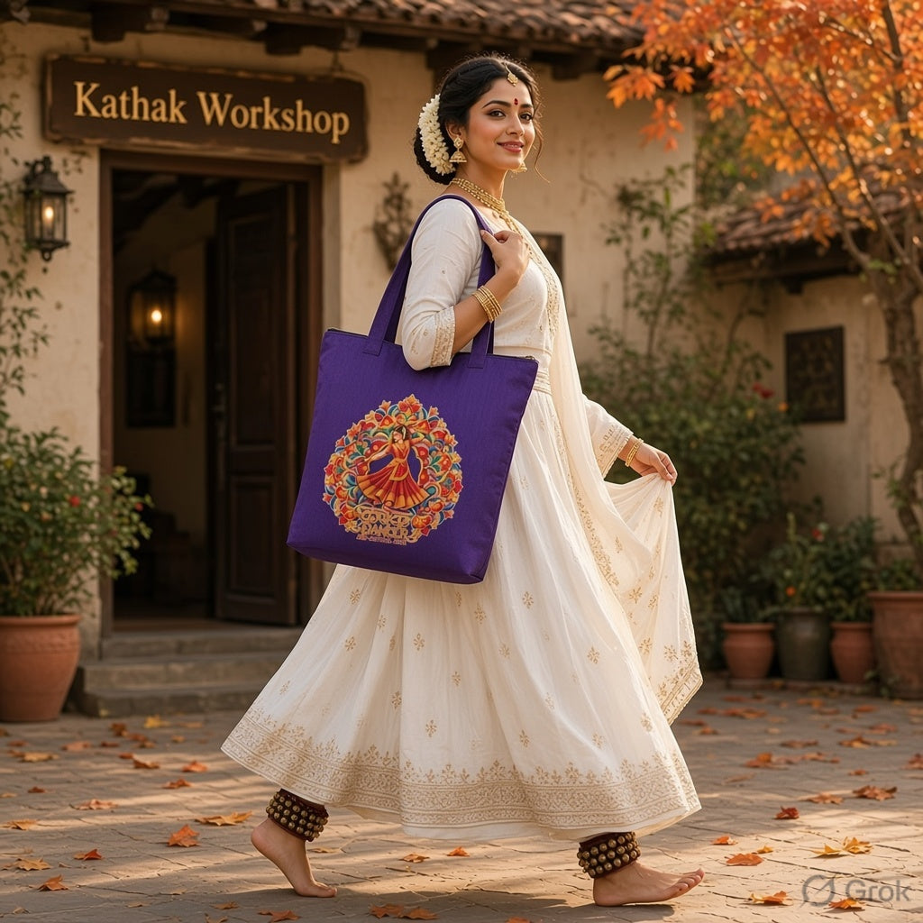 Kathak Dancer Tote - Violet (Pre-order)