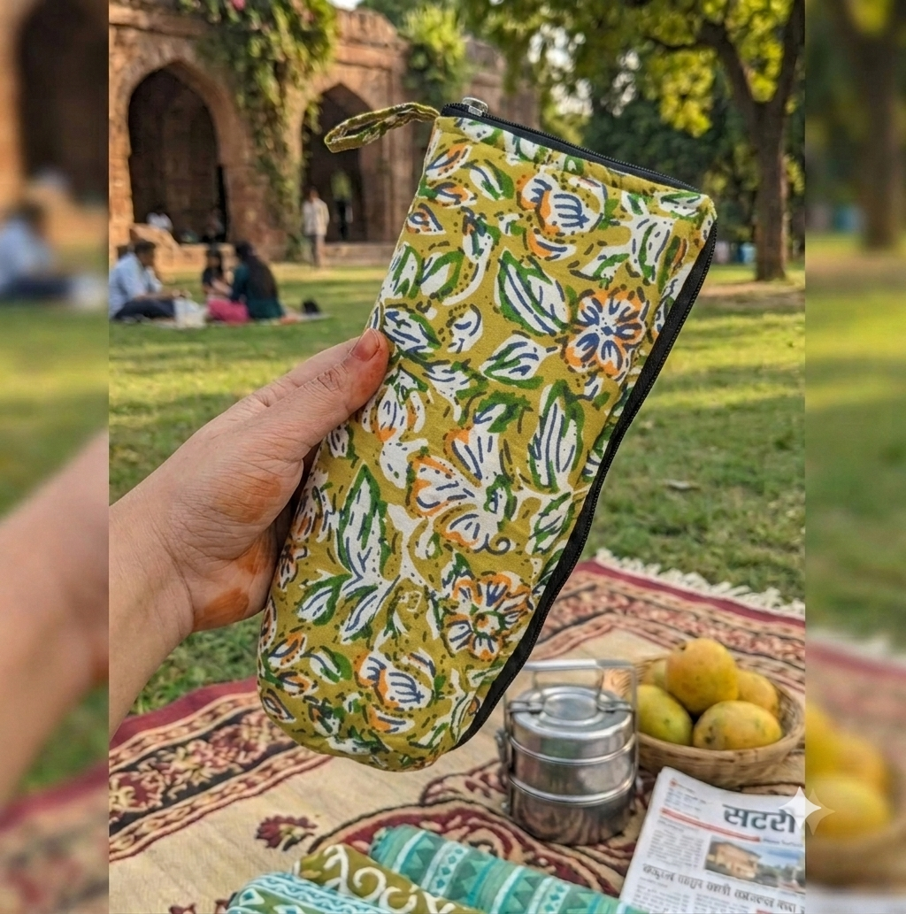 Travel Meal Kit - Green Botanical printed