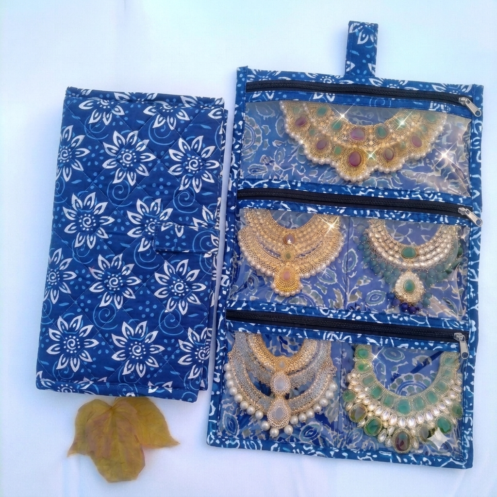 Jewel Pouch - (Necklace) Blue Jaipuri