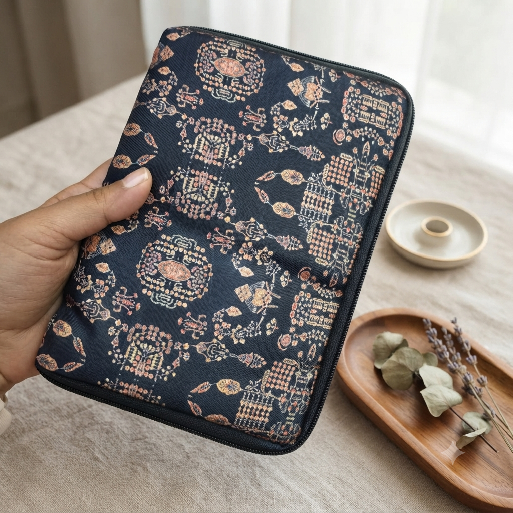 Girls Kit Pouch - BLack Moghul Print