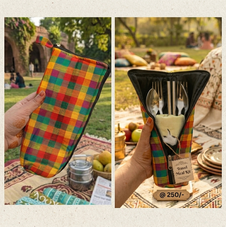 Travel Meal Kit - multicolor small checks