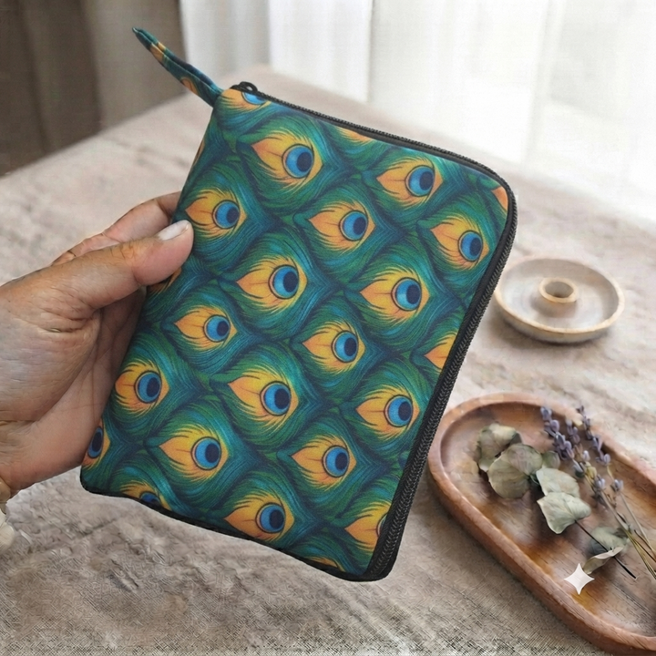 Girls Kit Pouch -  Peacock Feather Print