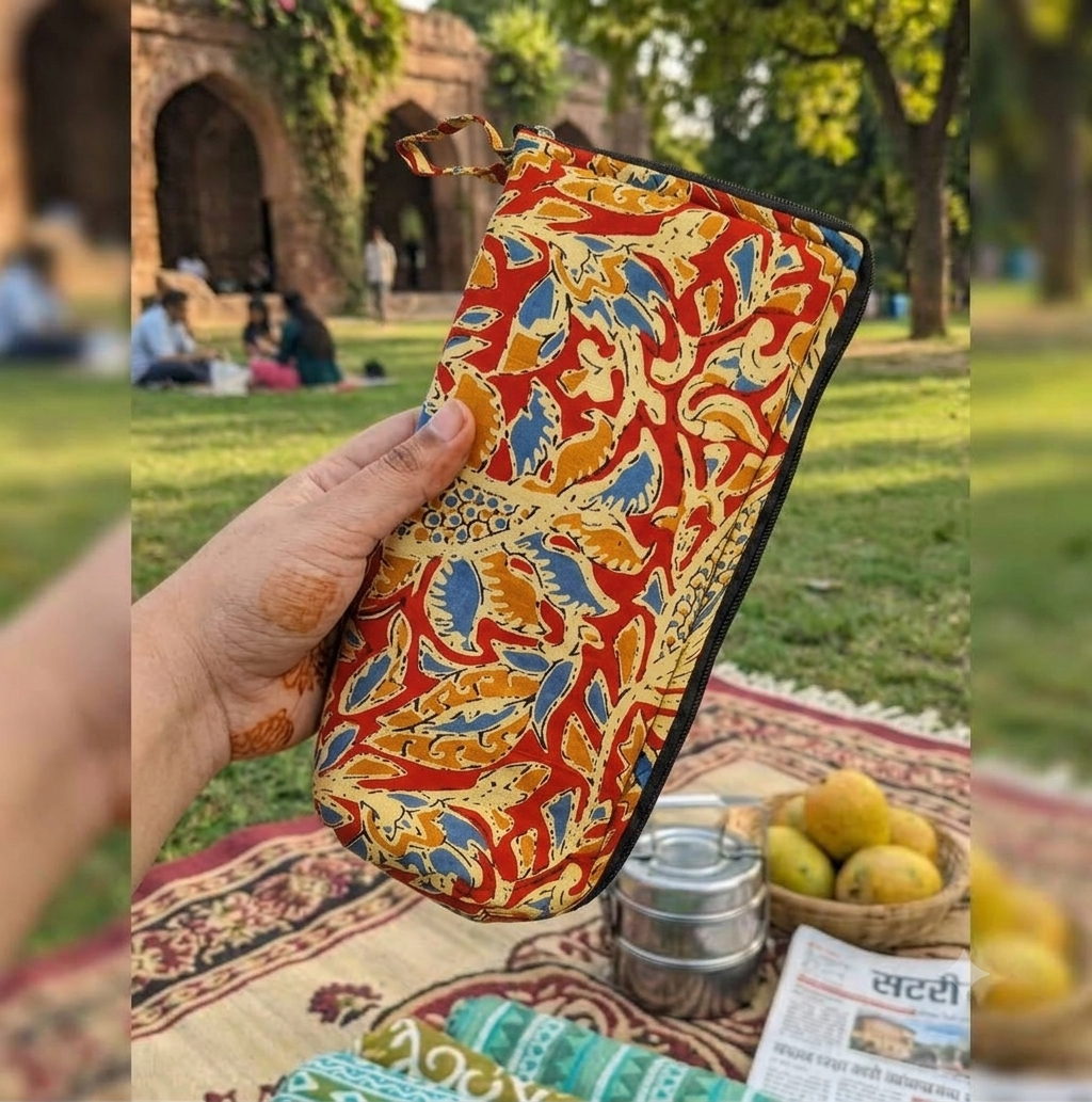 Travel Meal Kit - Mustard Floral Block Print