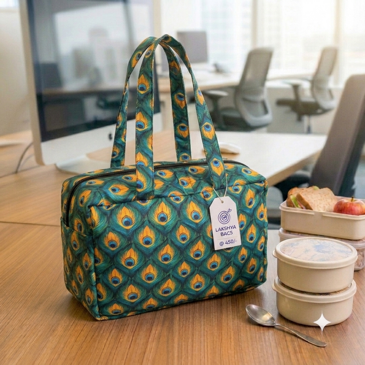 XL Everyday Meal Bag - Peacock Feather print