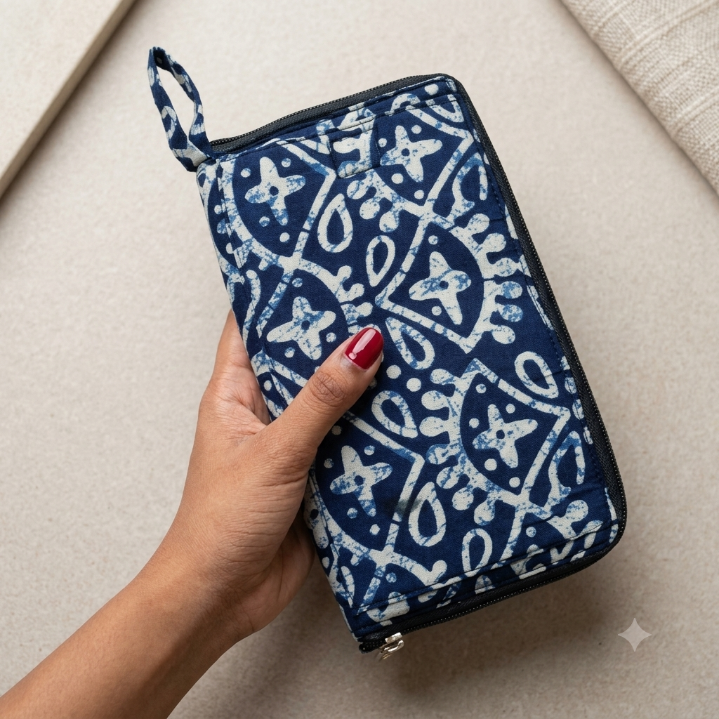 SMART WALLET BIG - indigo batik