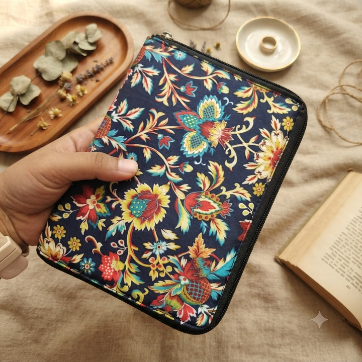 Girls Kit Pouch - Navy Blue Floral
