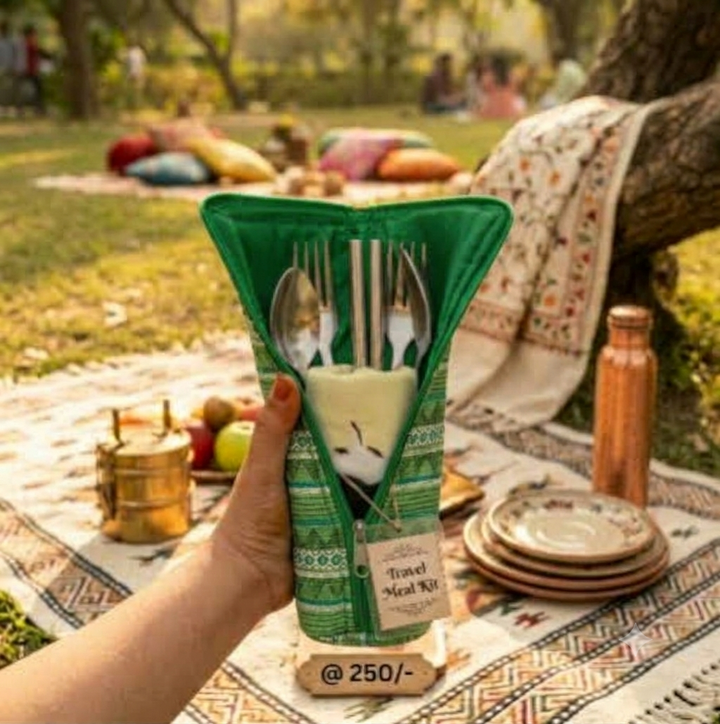 Travel Meal Kit - Artisan Green Cutlery