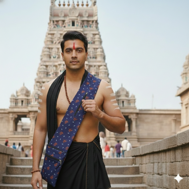 Pilgrim Bag -  Black with flower print