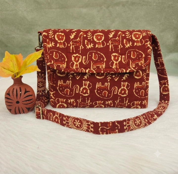Multizipper Sling 4 Zips - marron with animal print