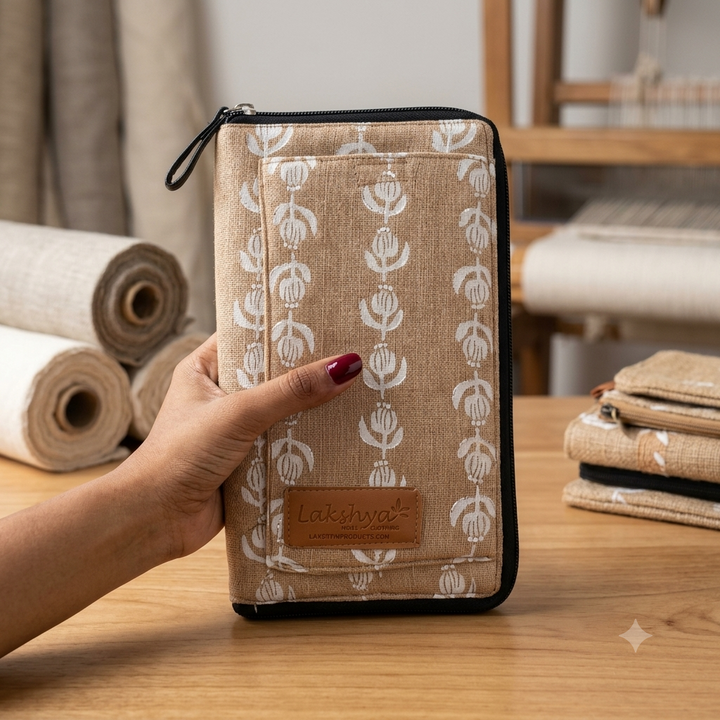 Utility Wallets ivory with louts print