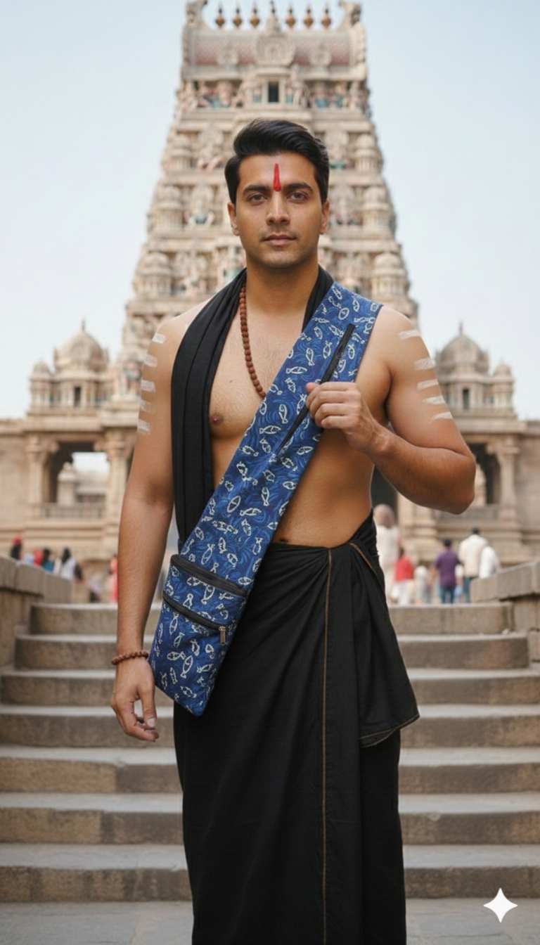 Pilgrim Bag - Fish Jaipur Print Blue