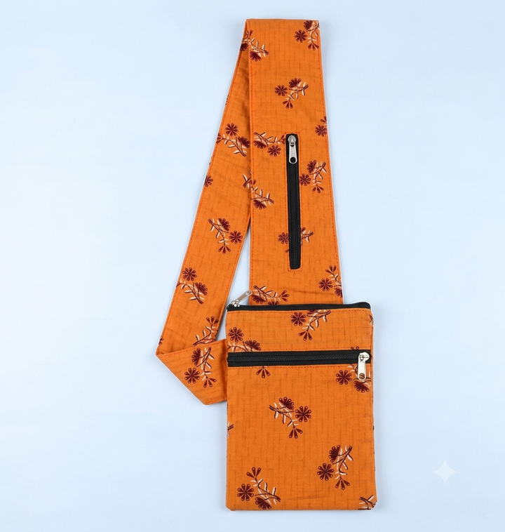 Pilgrim Bag - orangish flowerprinted