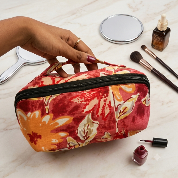 TABLE TOP VANITY - Red & Orange Floral