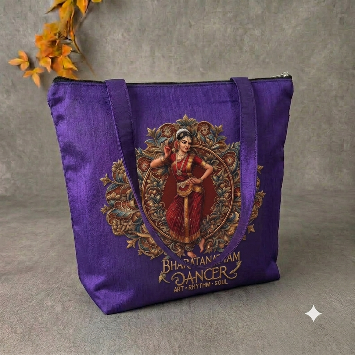 Bharanathyam Dancer Tote - Violet (Pre-order)