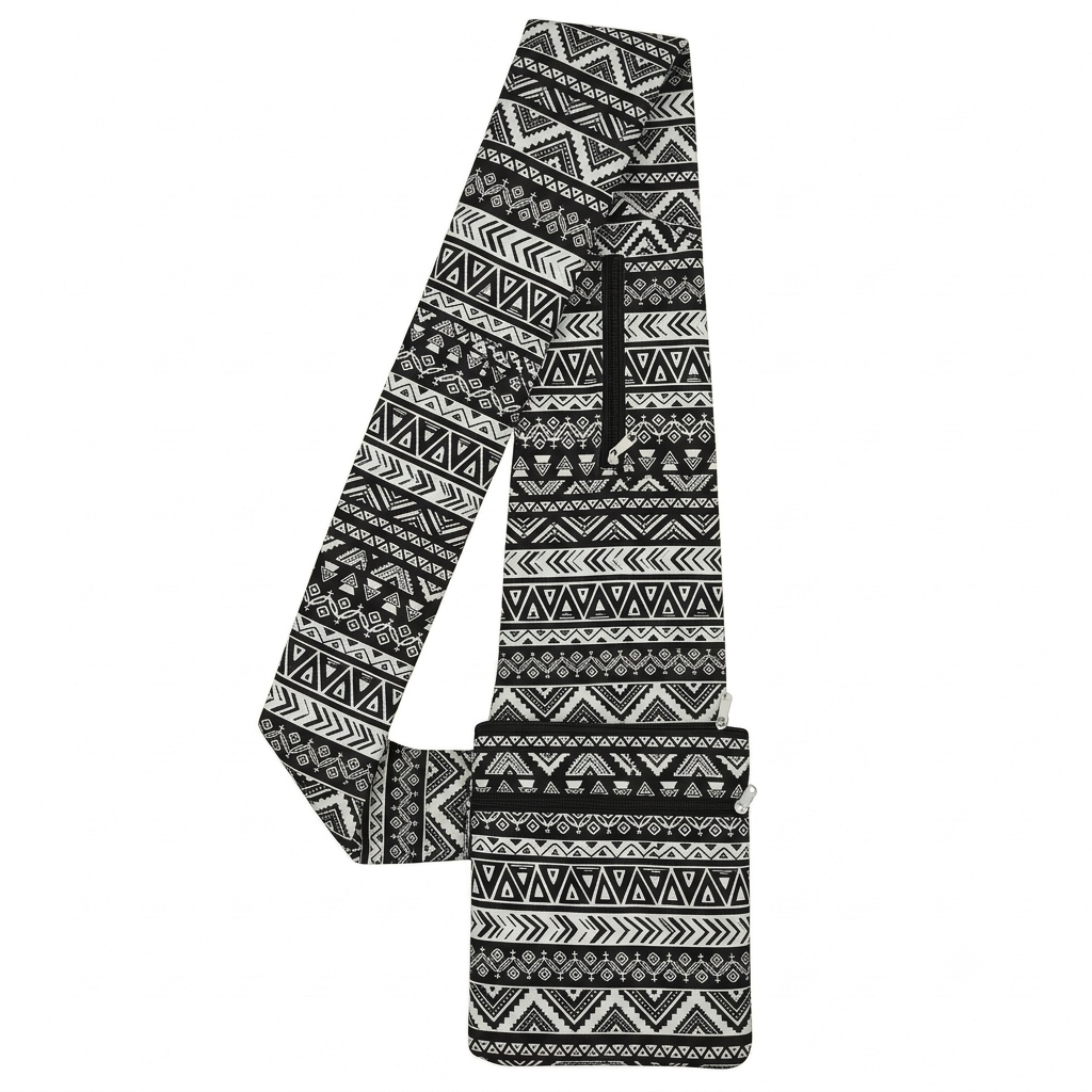 Pilgrim Bag - black and white Geometric