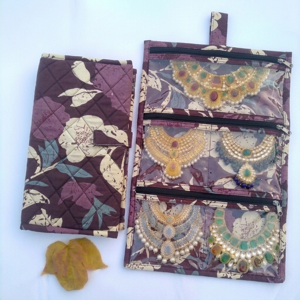 Jewel Pouch - (Necklace) Wine Floral