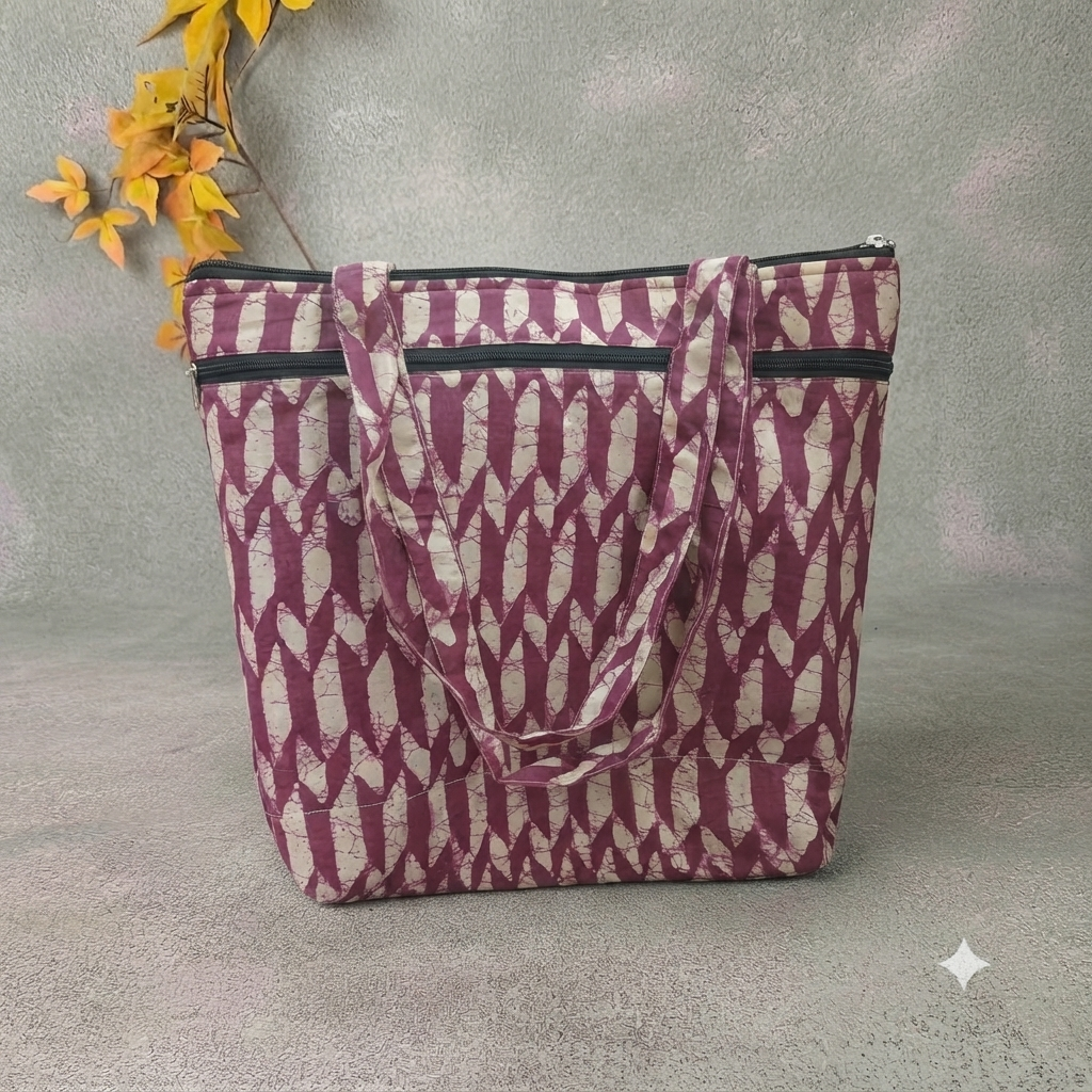 Medium Size Handbag red Stripe