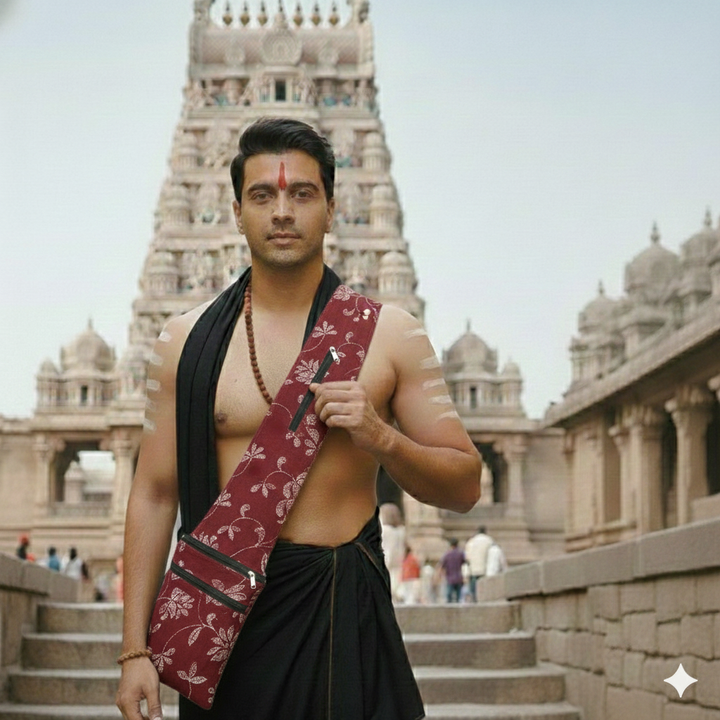 Pilgrim Bag - Red with floral print