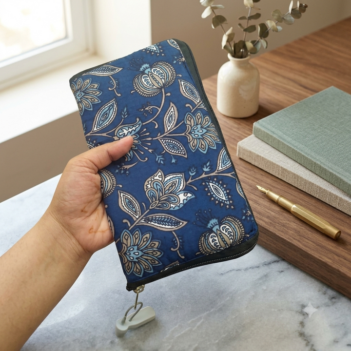 Harmonium Purse -Blue floral