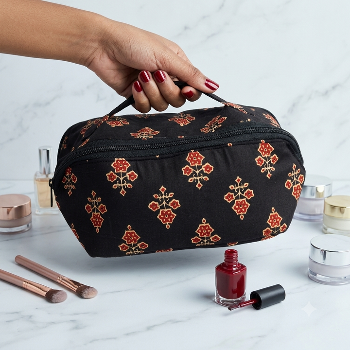 TABLE TOP VANITY - Royal Black Kalamkari