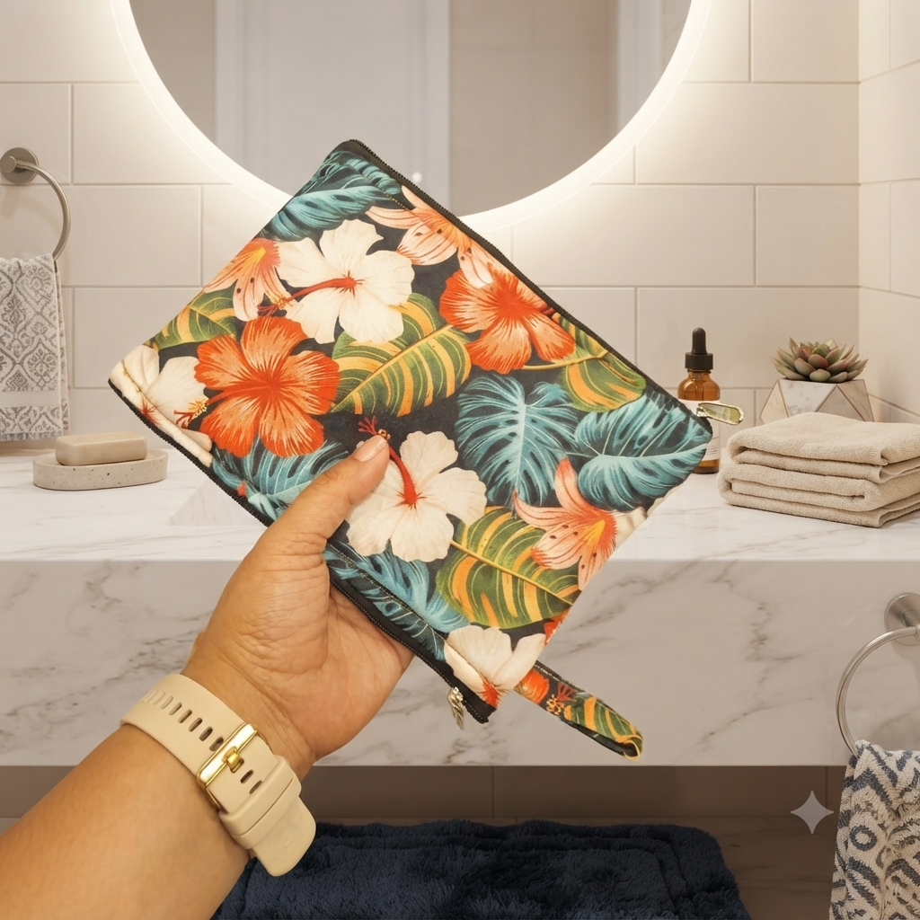 Wet and Dry Toiletry pouch -floral print