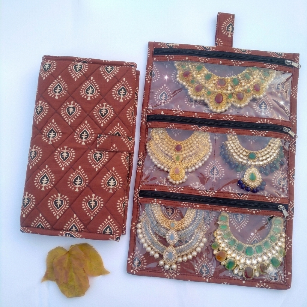 Jewel Pouch - (Necklace) Rust Jaipuri