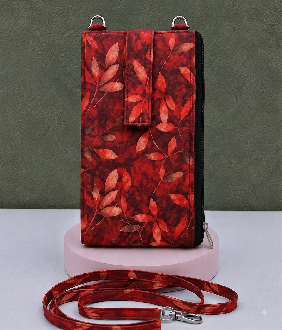 Wallet Cum Sling -Red Floral