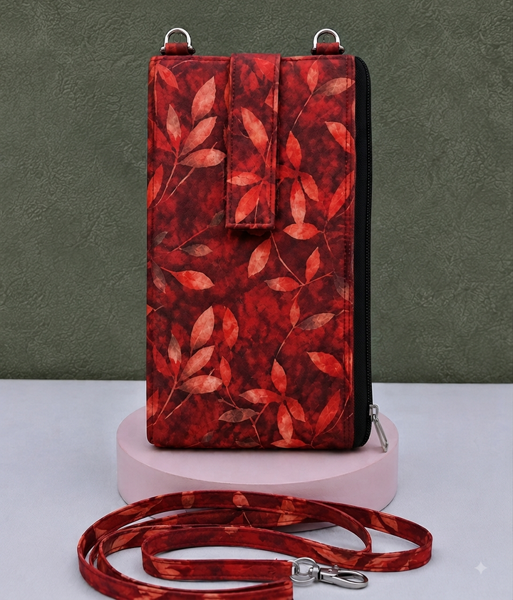 Wallet Cum Sling -Red Floral
