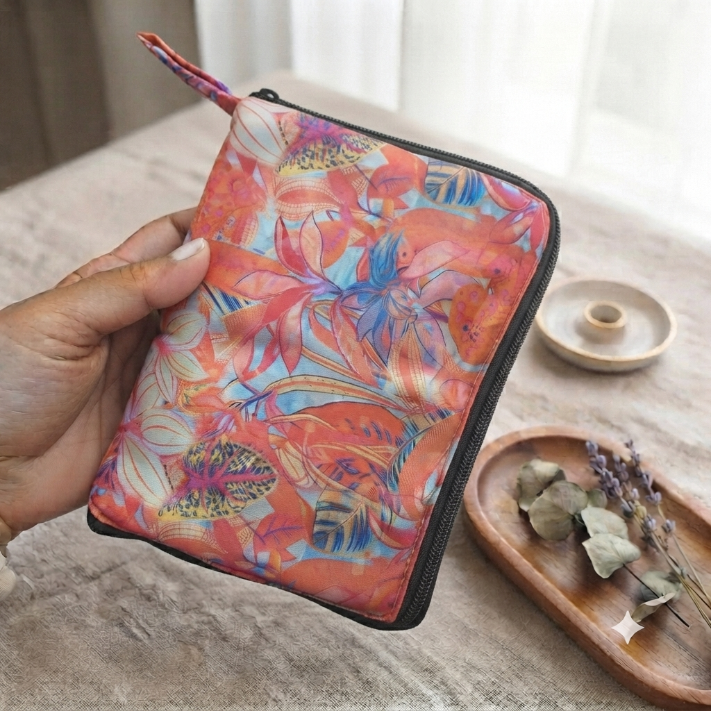 Girls Kit Pouch - Orange Parsley