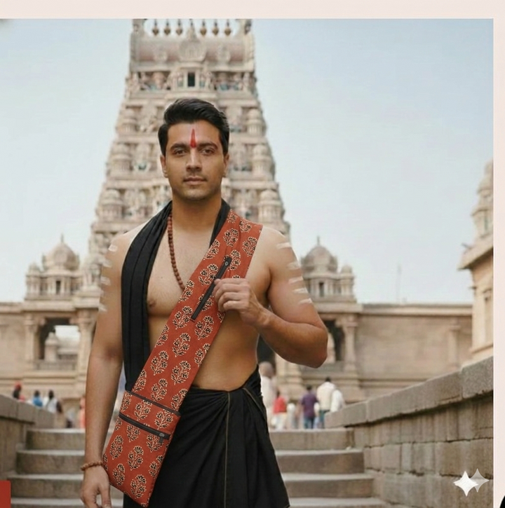 Pilgrim Bag -  Maroon Ajarkh print