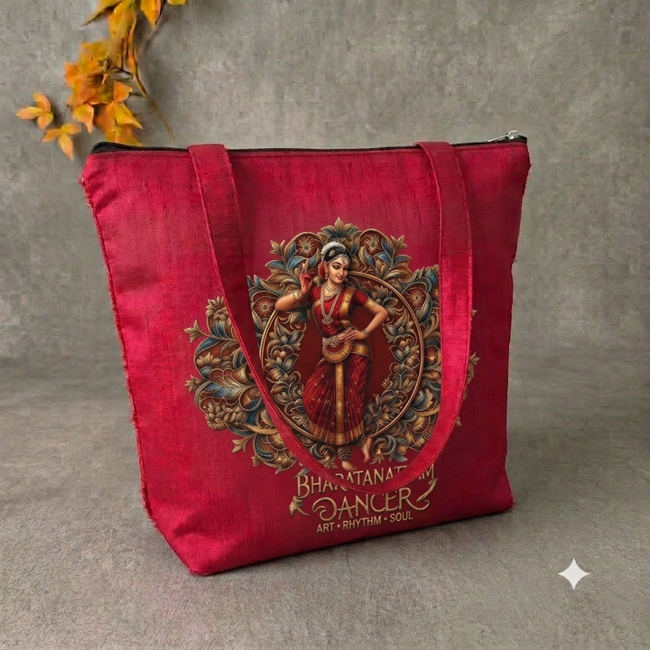 Bharanathyam Dancer Tote - red (Pre-order)