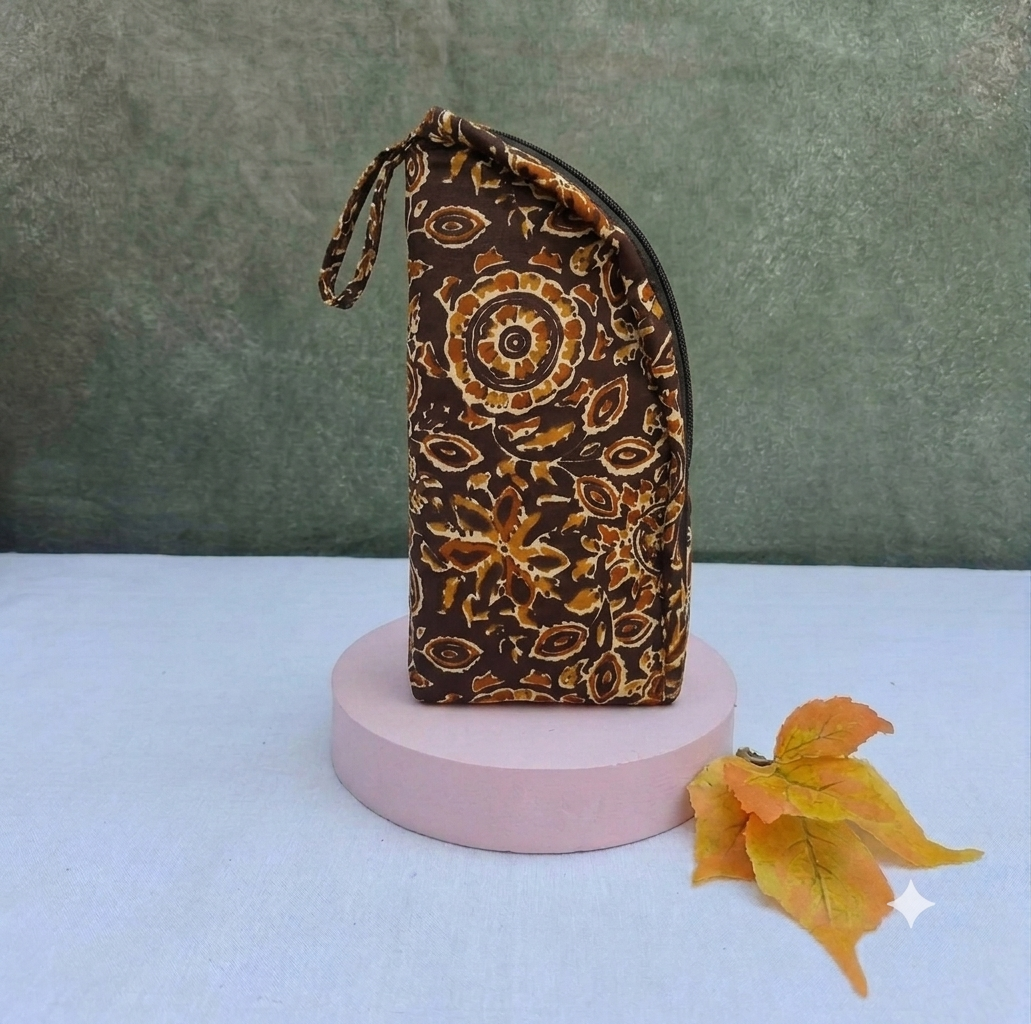 Phone Holder - brown kalamkari