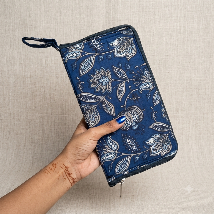 SMART WALLET BIG - Indigo Bloom printed