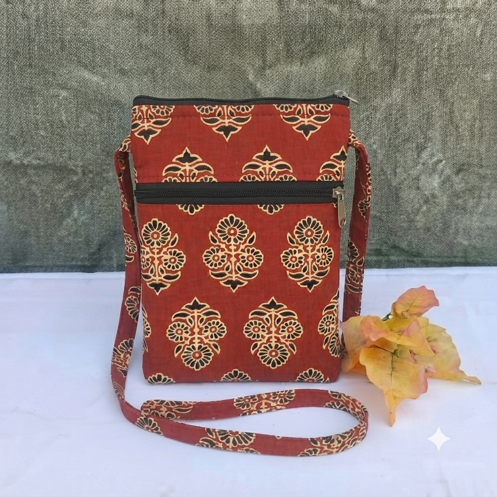 Daily Sling maroon with floral print