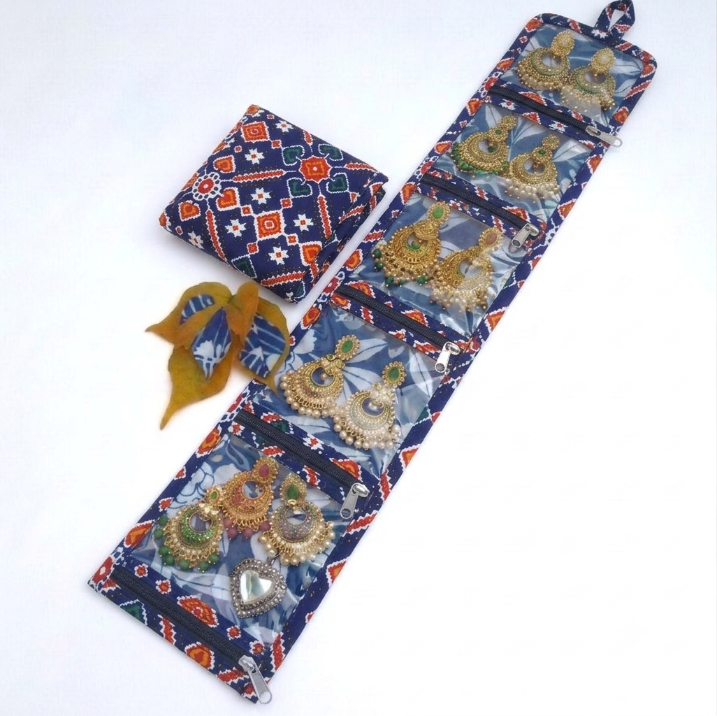 Jewel Pouch - geometric block-print