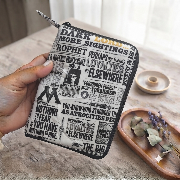 Girls Kit Pouch - Newspaper Print
