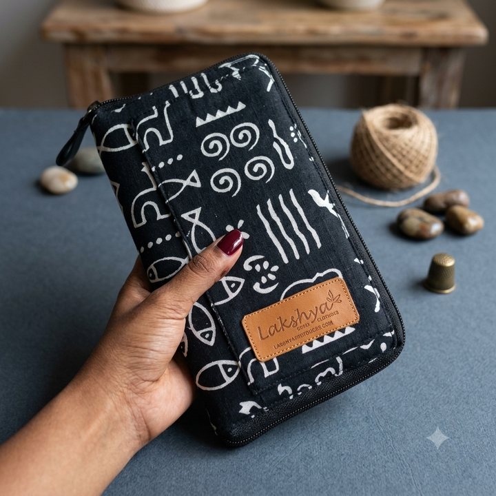 Utility Wallets black with fish print