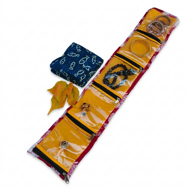 Jewel Pouch - (Earrings) With fish Print