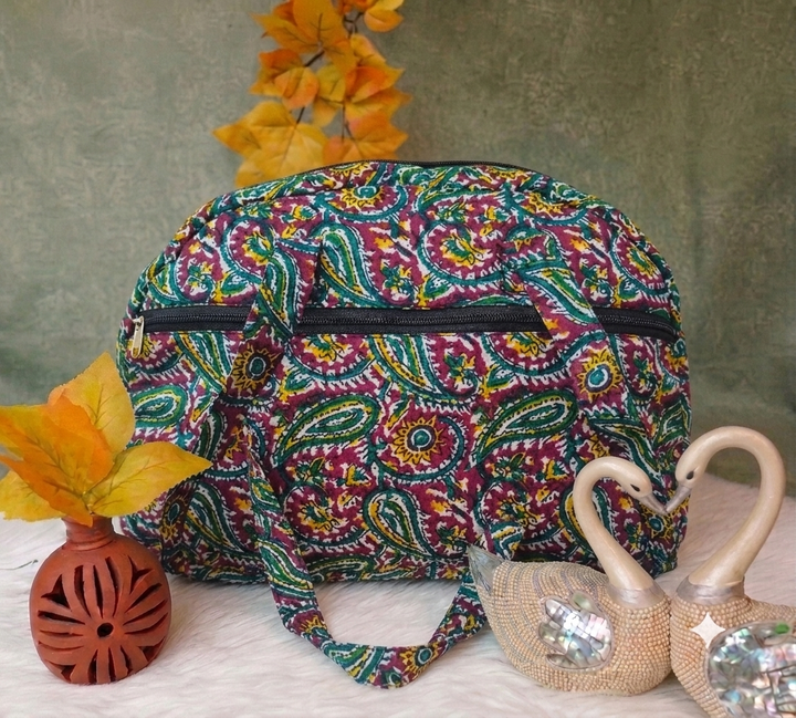 Everyday Tote dark green with mango print