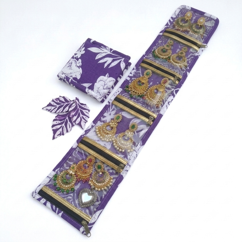 Jewel Pouch - (Earring) Violet Floral