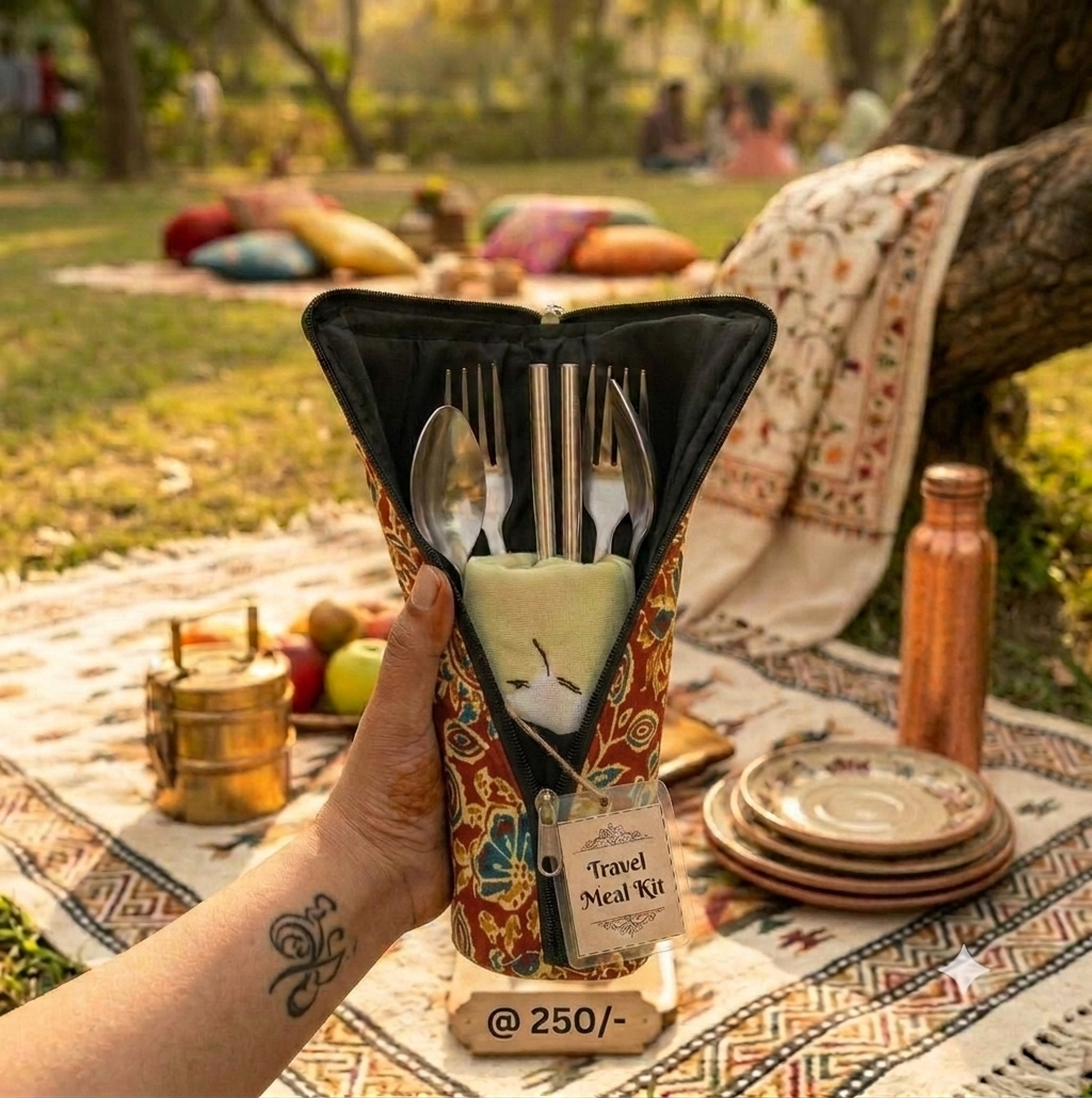 Travel Meal Kit - Heritage Kalamkari Motif