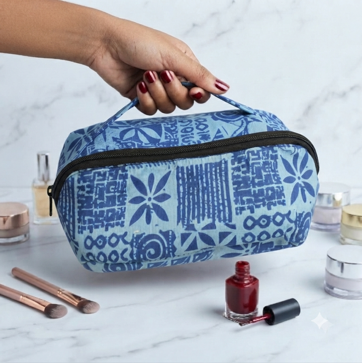 TABLE TOP VANITY - The Indigo Geometric print