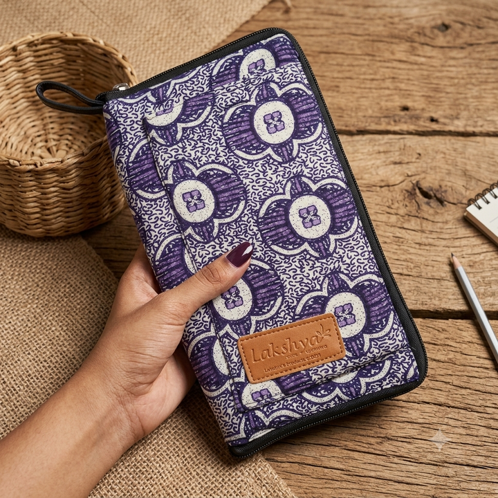 Utility Wallets blue with dots print