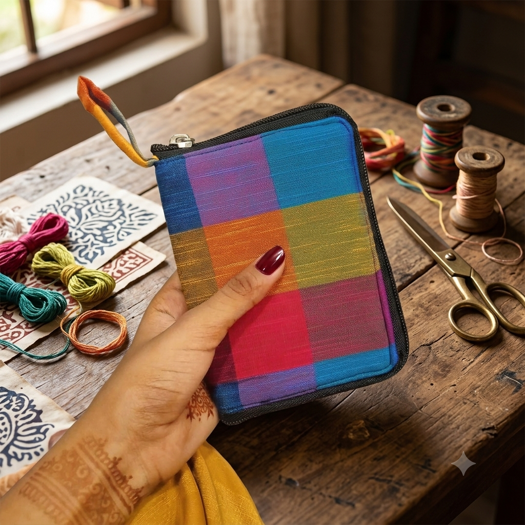 Smart Wallet Small Single Pc-  multi color big checks