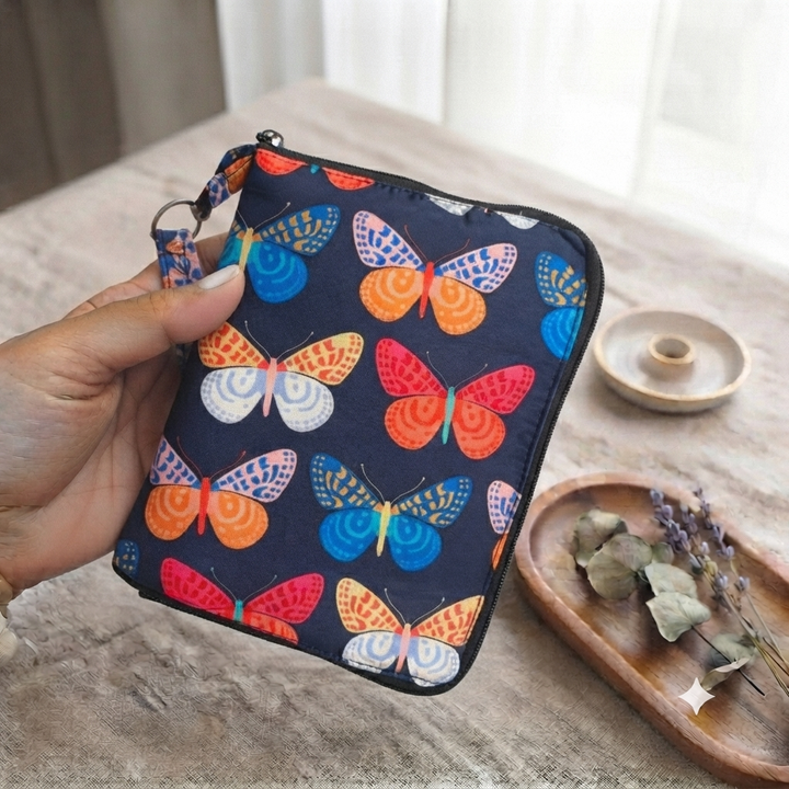 Passport Holder -  Blue Butterfly Print